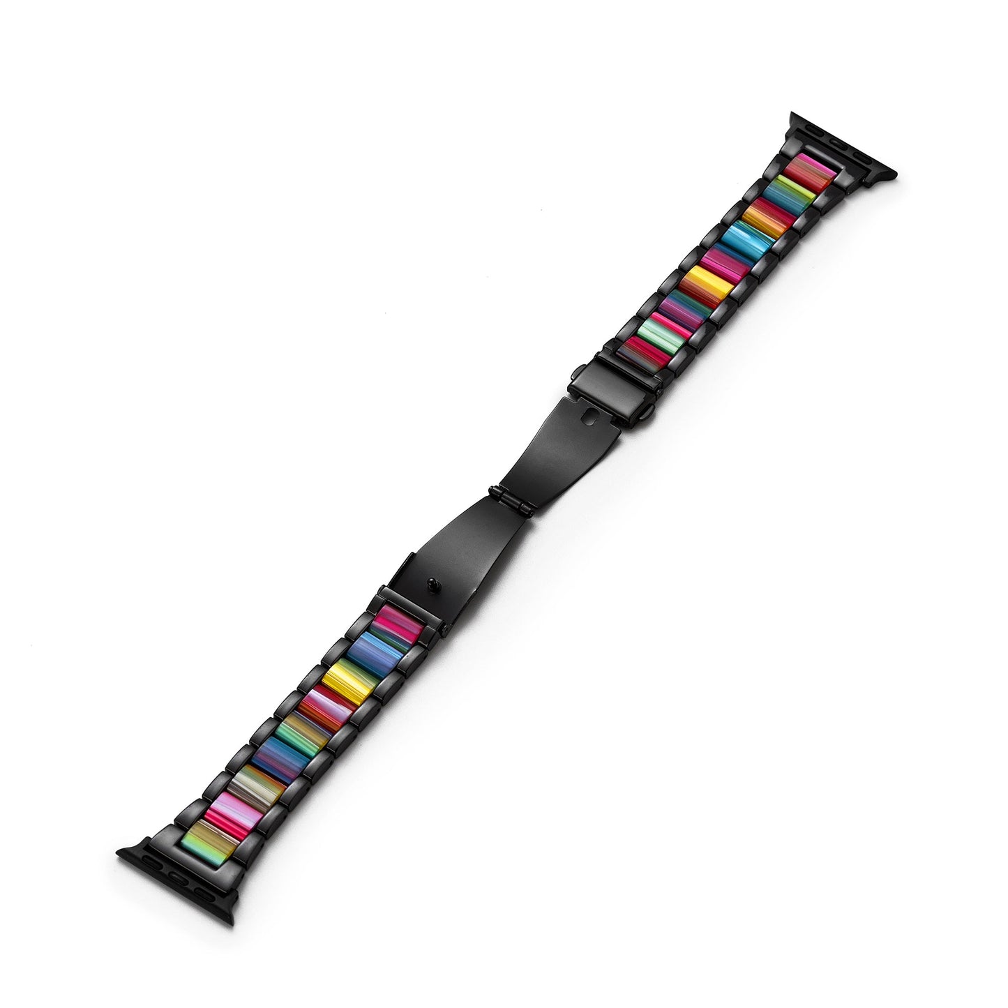 Unisex Rainbow Resin & Metal Watch Band – Stylish & Durable