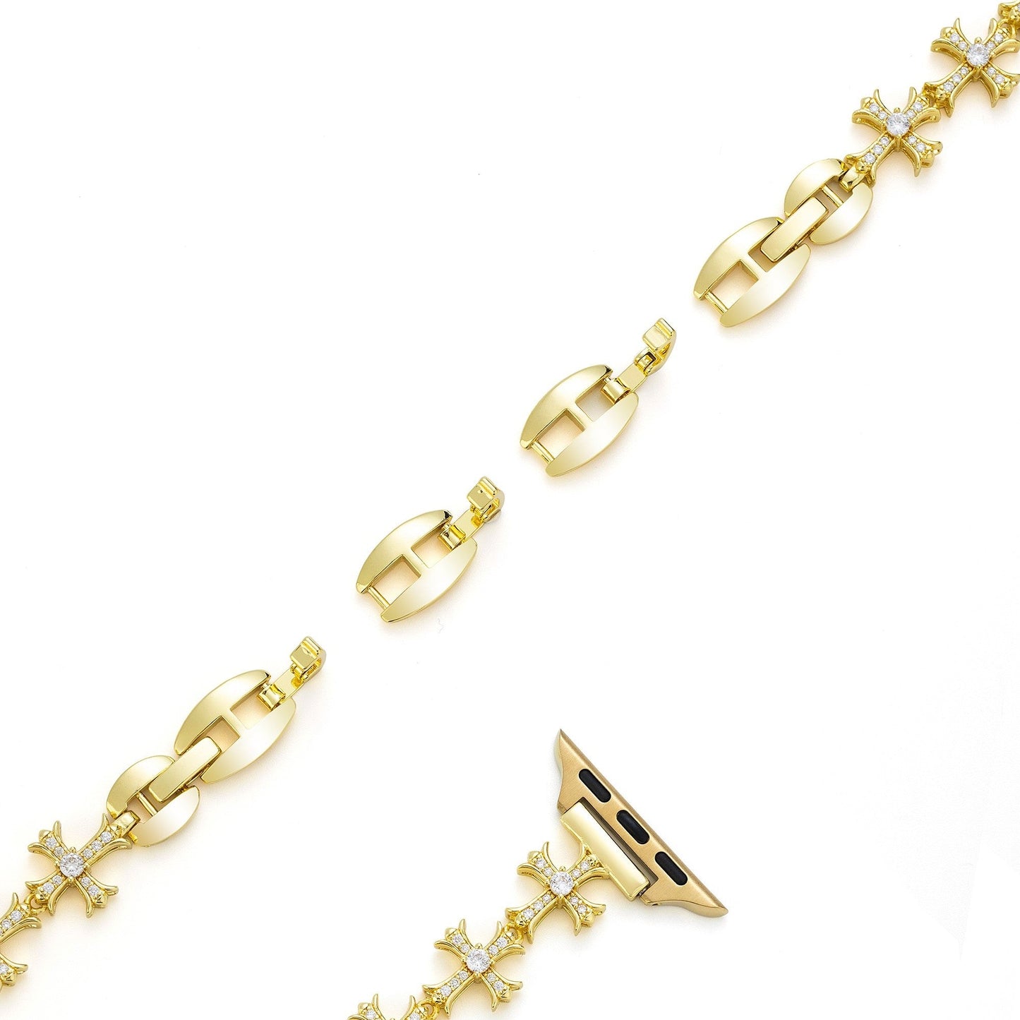 Glittering Cross-Design Apple Watch Band