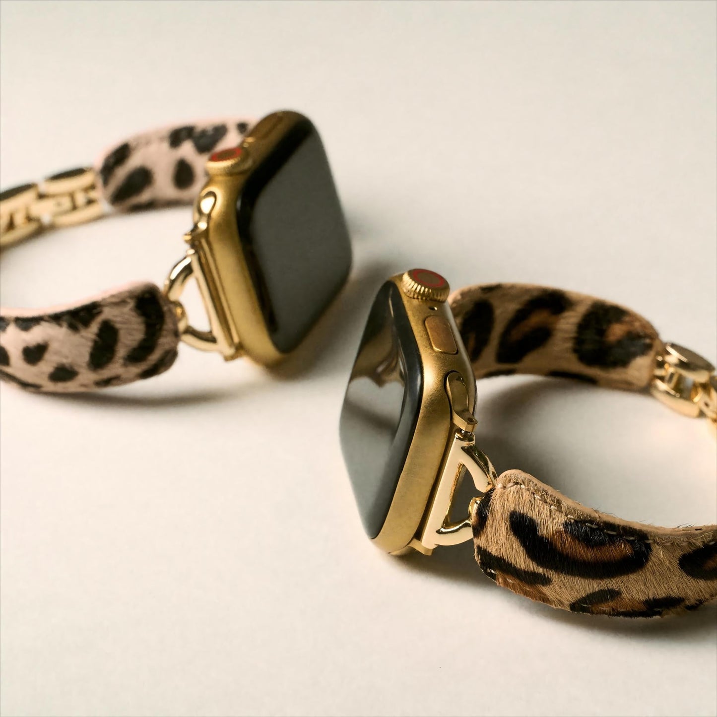 Luxurious Leopard Print Faux-Fur Watch Band