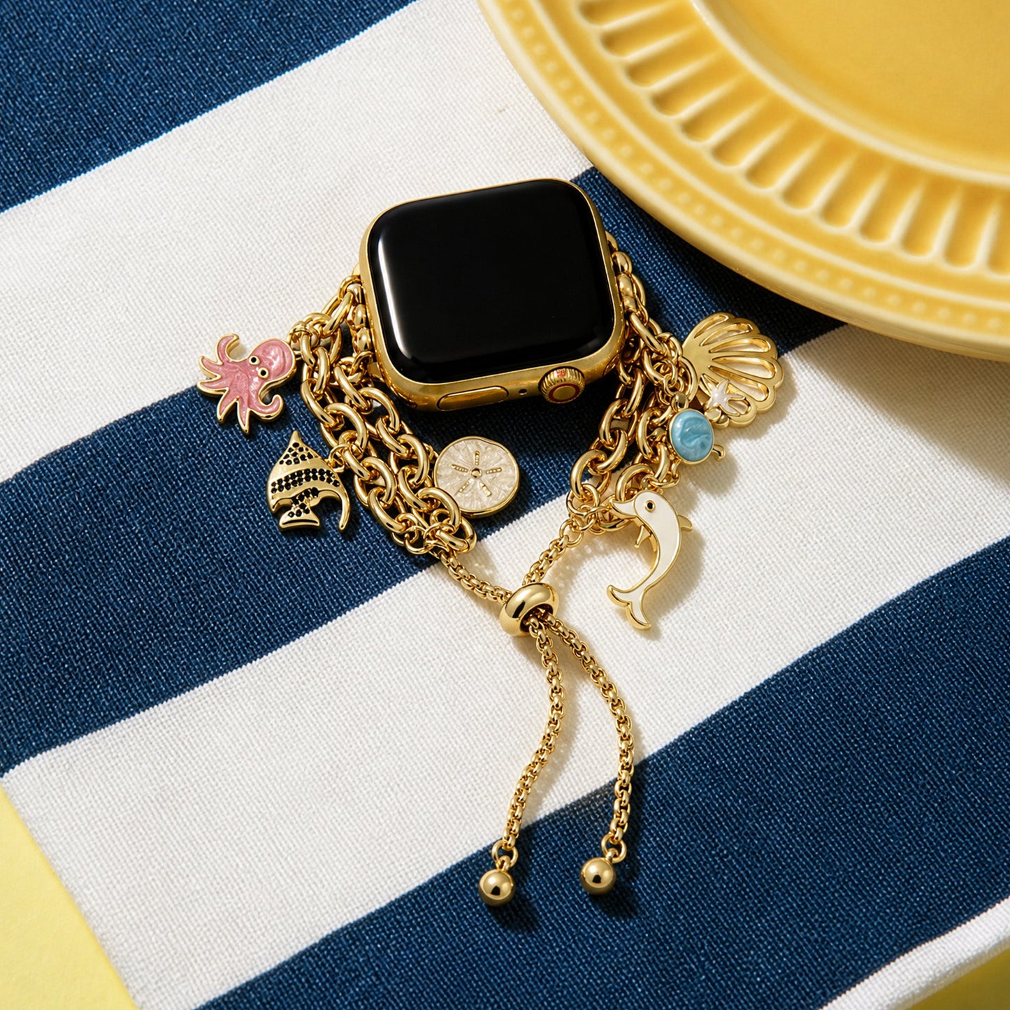 Playful Ocean Charm Chain Watch Band for Apple Watch – Nautical-Style Chain Strap