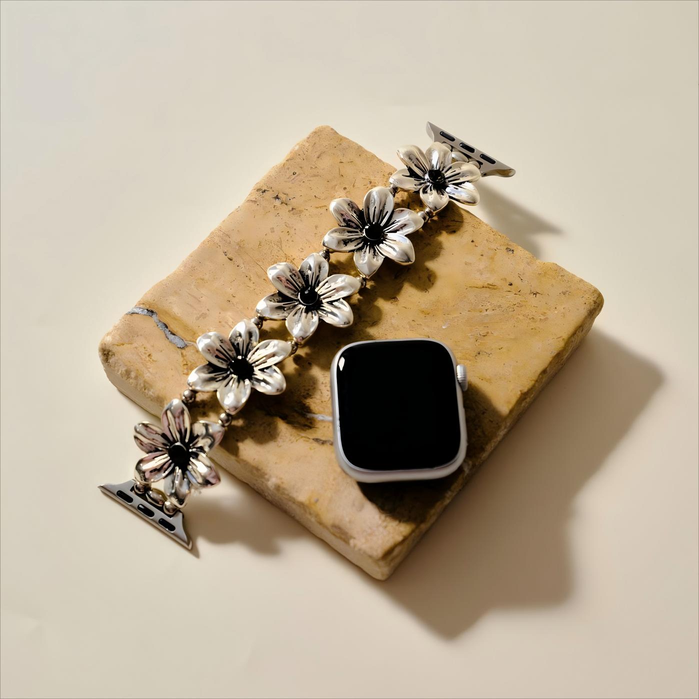Floral Statement Bangle Bracelet for Apple Watch