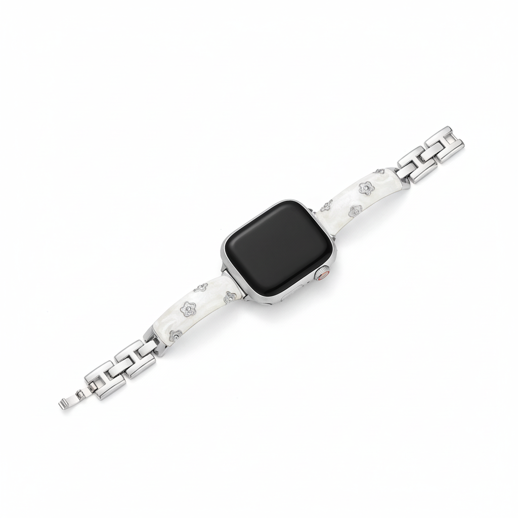 Elegant Floral Metal Band for Apple Watch β Stainless Steel Wrist Strap
