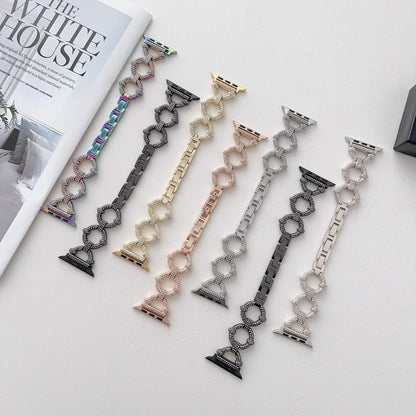 Sparkling Link Bracelet for Apple Watch - Elegant Crystal-Accent Band
