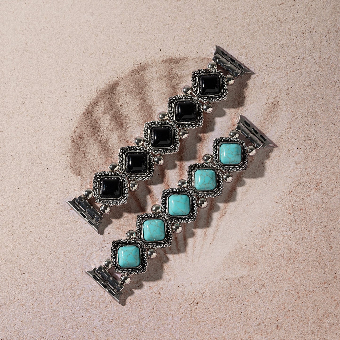 Vintage-Style Turquoise Elastic Watch Bracelet for Apple Watch