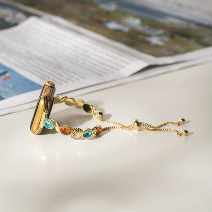 Tidal Gem 14k Gold-Plated Apple Watch Band - Luxe Wrist Strap for Apple Watch