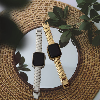 Elegant Wavy Stainless Steel Band for Apple Watch