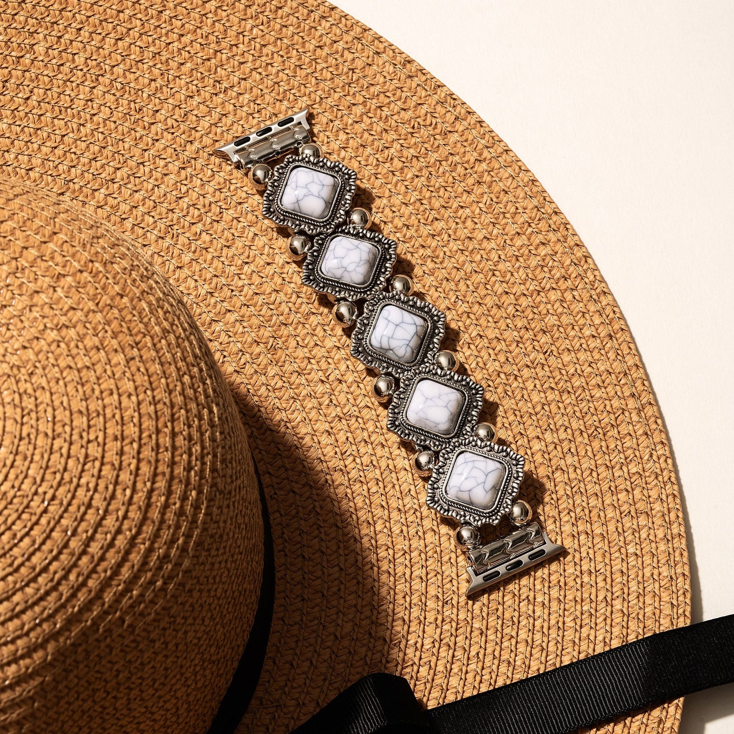 Vintage-Style Turquoise Elastic Watch Bracelet for Apple Watch