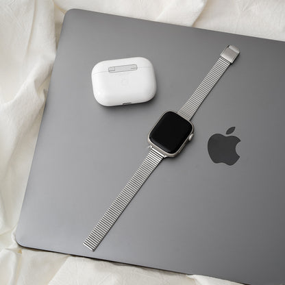 Sleek Metal Watch Band with Clean Lines for Apple Watch
