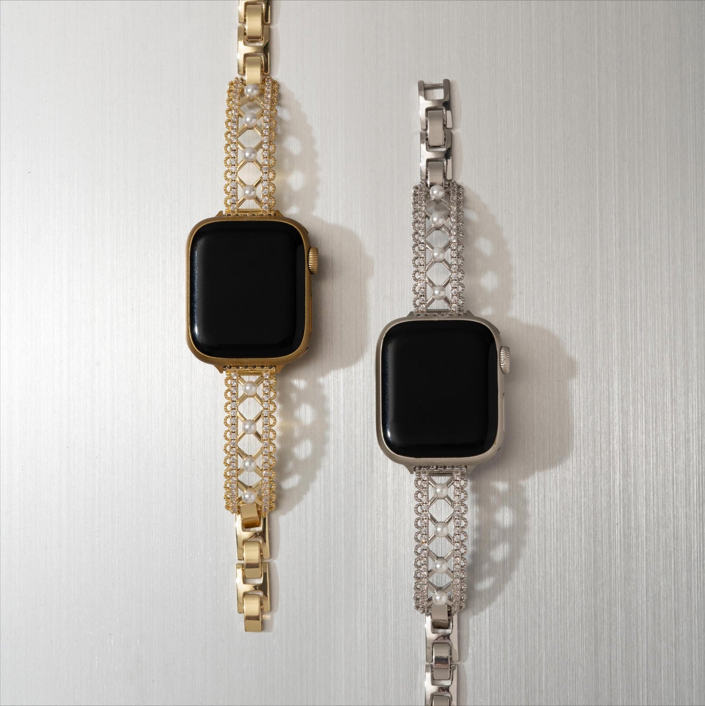 Pearl-Accented Lace-Inspired Apple Watch Band