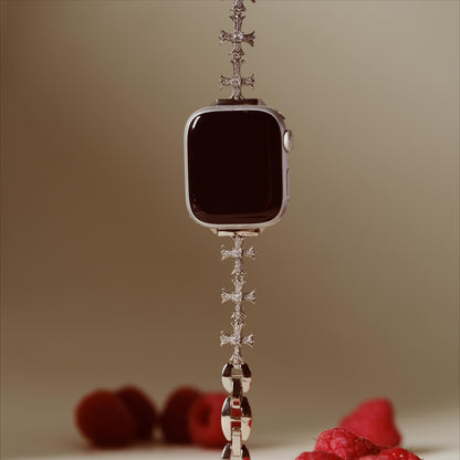 Glittering Cross-Design Apple Watch Band