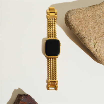 Premium Stainless Steel Beaded Watch Band for Apple Watch