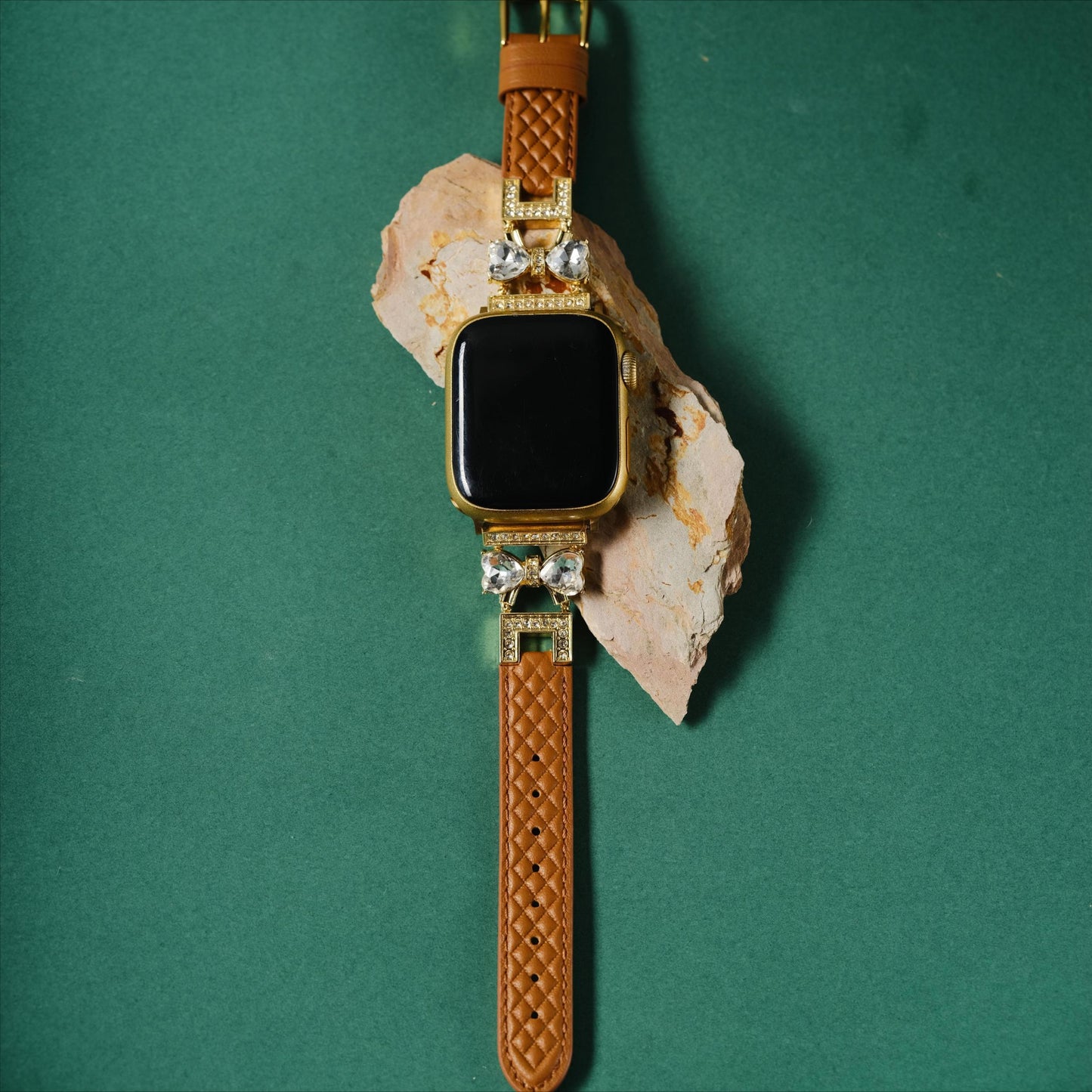 Elegant Bowknot Leather Band for Apple Watch - Premium Leather, All-Day Comfort