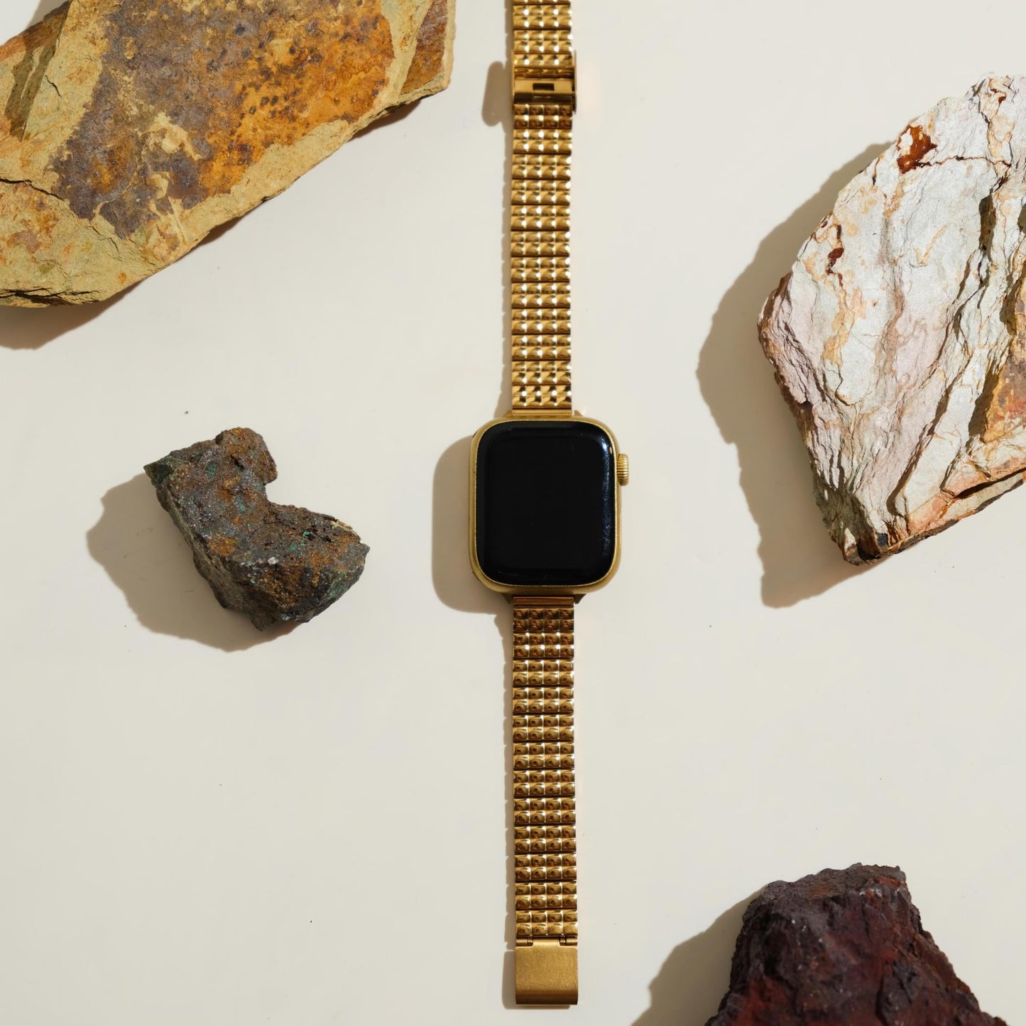 Sleek Modern Embossed Metal Watch Band
