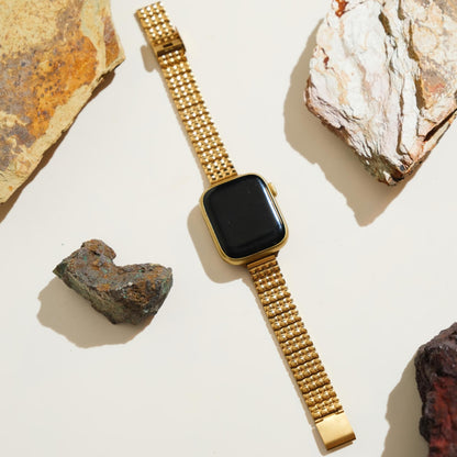Sleek Modern Embossed Metal Watch Band