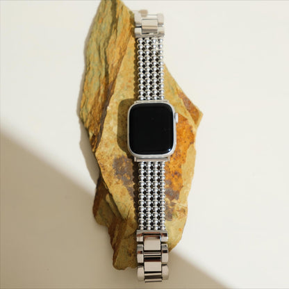 Premium Stainless Steel Beaded Watch Band for Apple Watch
