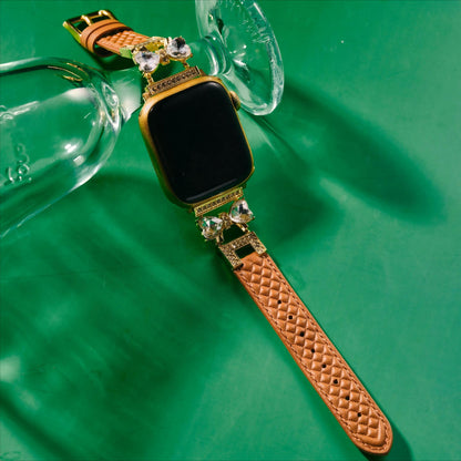Elegant Bowknot Leather Band for Apple Watch - Premium Leather, All-Day Comfort