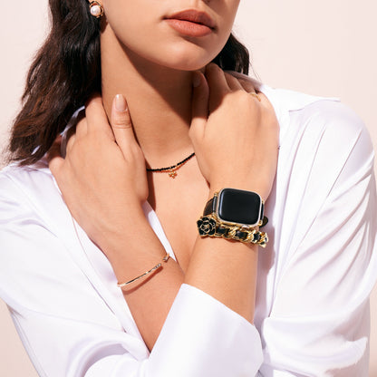 Floral Double-Layered Apple Watch Bracelet – Elegant, Chic Floral Band