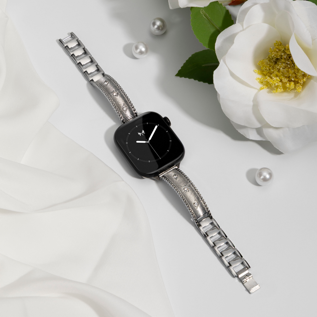 Diamond-Studded Link Bracelet for Apple Watch