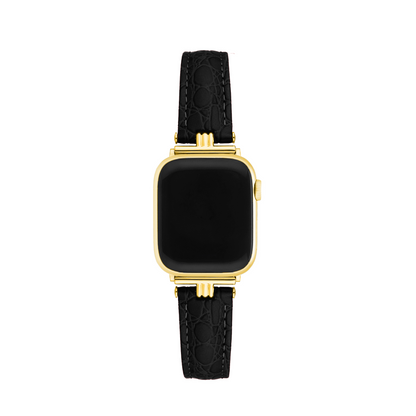 Alligator-Print Leather Watch Band for Apple Watch - Premium Replacement Strap