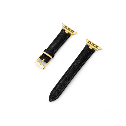 Alligator-Print Leather Watch Band for Apple Watch - Premium Replacement Strap