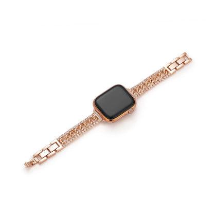 Gleaming Chain-Metal Watch Band with a Shimmering Finish