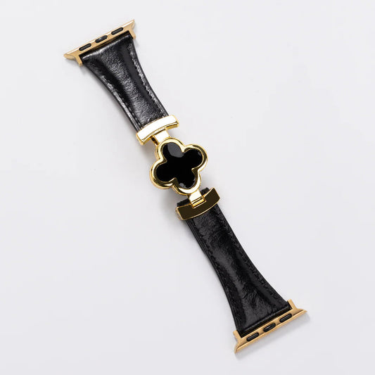 Lucky Flower Leather Strap for Apple Watch - Elegant Floral Design