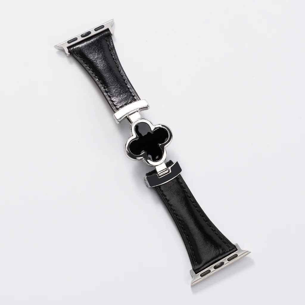 Lucky Flower Leather Strap for Apple Watch - Elegant Floral Design