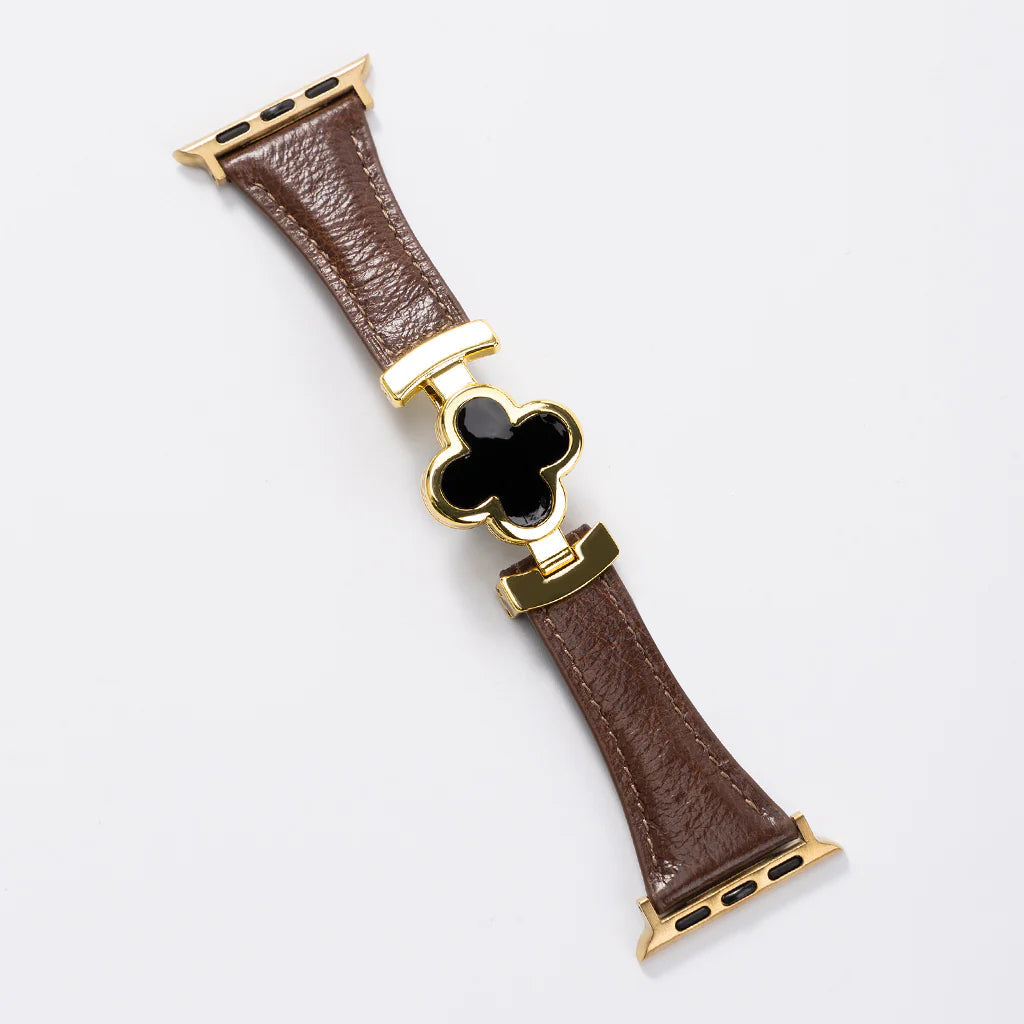 Lucky Flower Leather Strap for Apple Watch - Elegant Floral Design