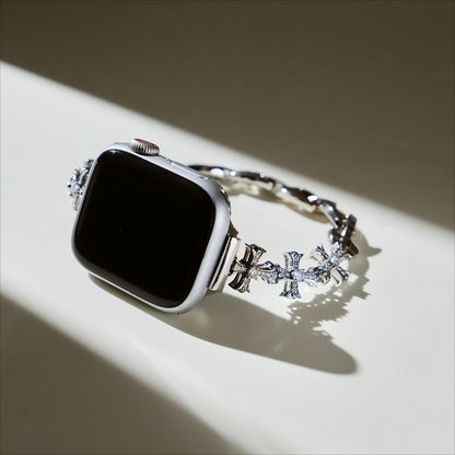 Glittering Cross-Design Apple Watch Band