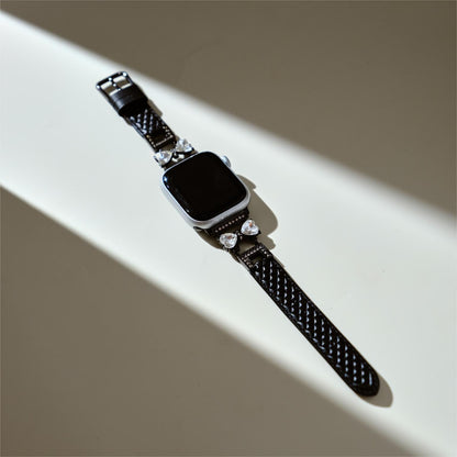 Elegant Bowknot Leather Band for Apple Watch - Premium Leather, All-Day Comfort