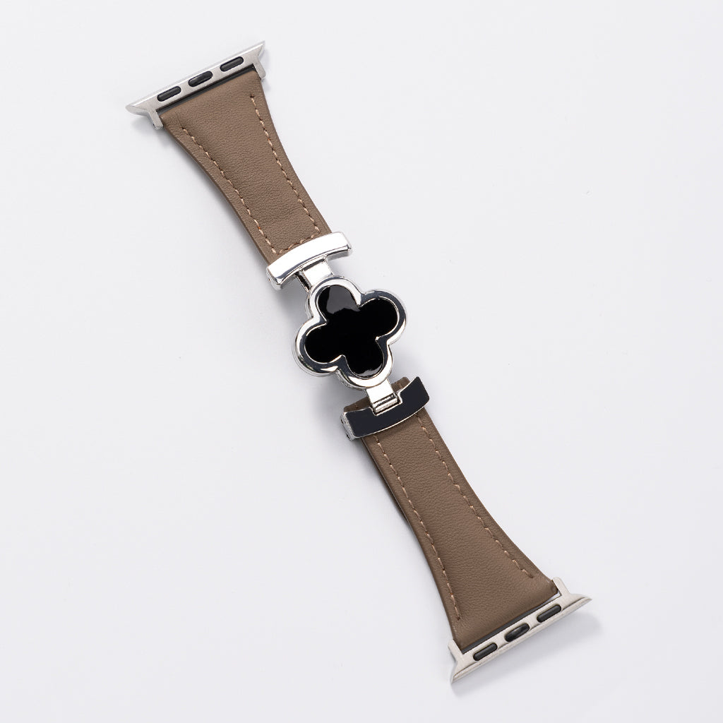 Lucky Flower Leather Strap for Apple Watch - Elegant Floral Design