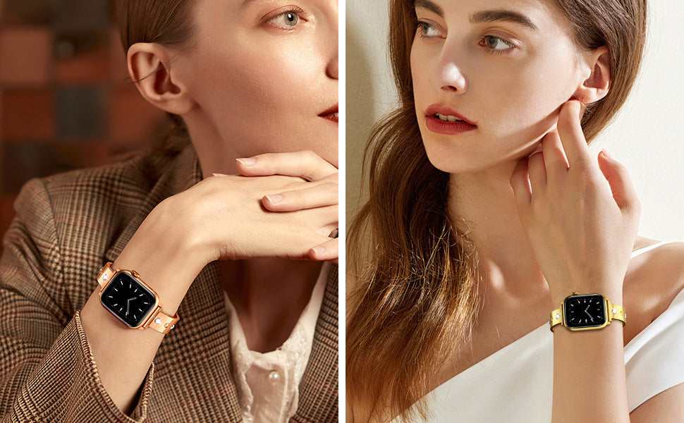 Diamond-Studded Apple Watch Bracelet - Luxurious Sparkle & Style