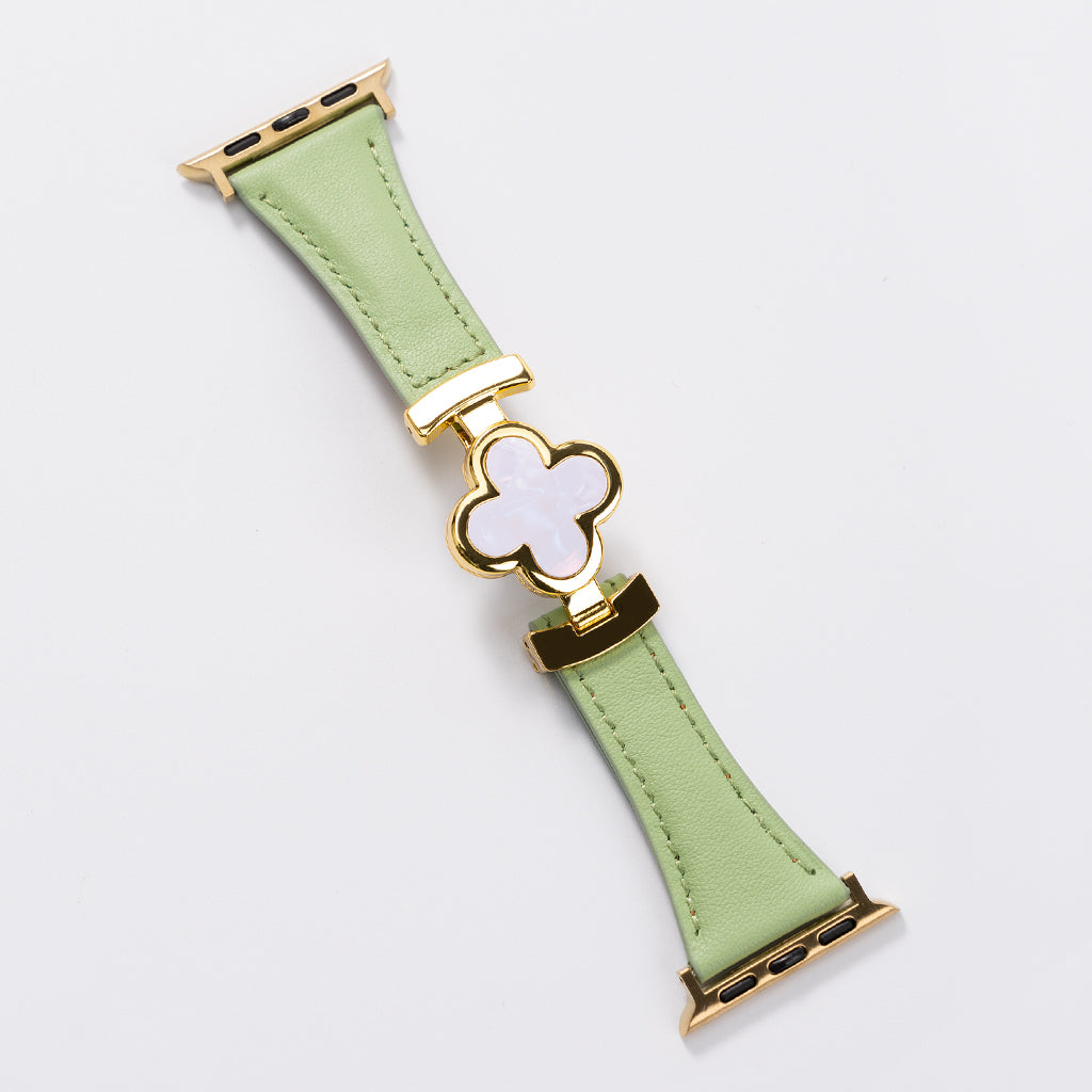 Lucky Flower Leather Strap for Apple Watch - Elegant Floral Design