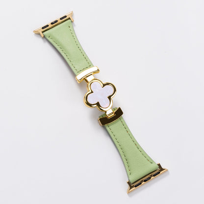Lucky Flower Leather Strap for Apple Watch - Elegant Floral Design