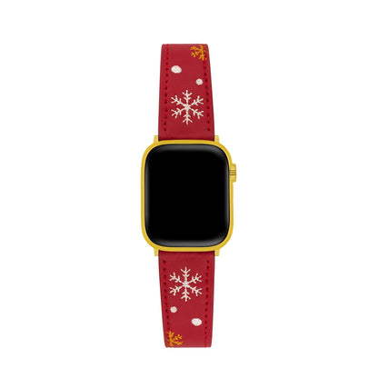 Festive Christmas Snowflake Embroidered Apple Watch Band