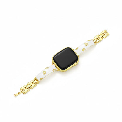 Elegant Floral Metal Band for Apple Watch – Stainless Steel Wrist Strap