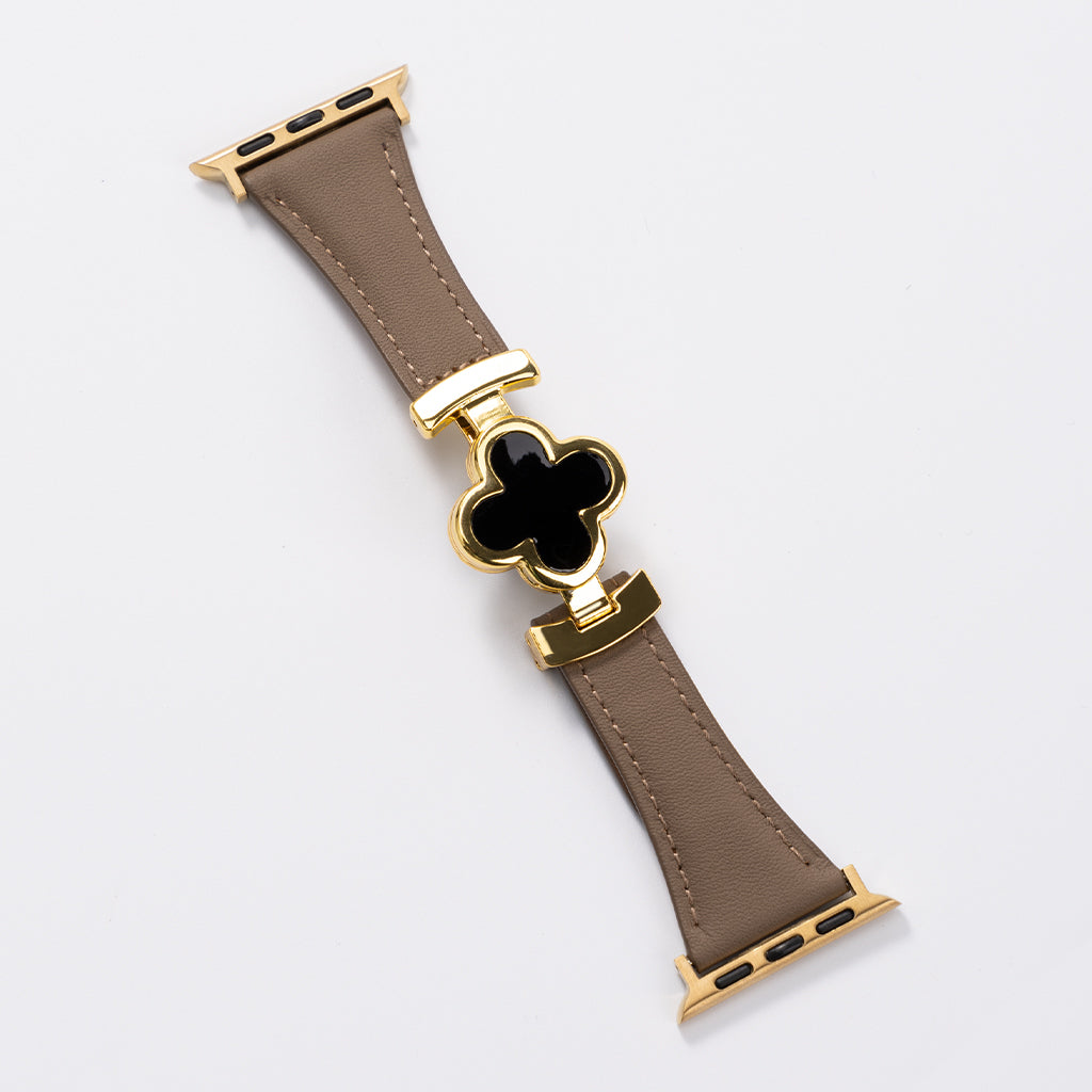 Lucky Flower Leather Strap for Apple Watch - Elegant Floral Design