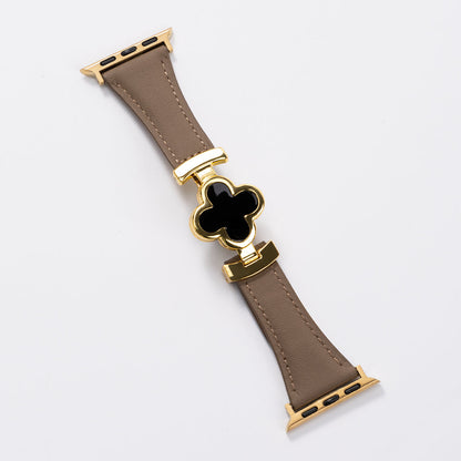 Lucky Flower Leather Strap for Apple Watch - Elegant Floral Design