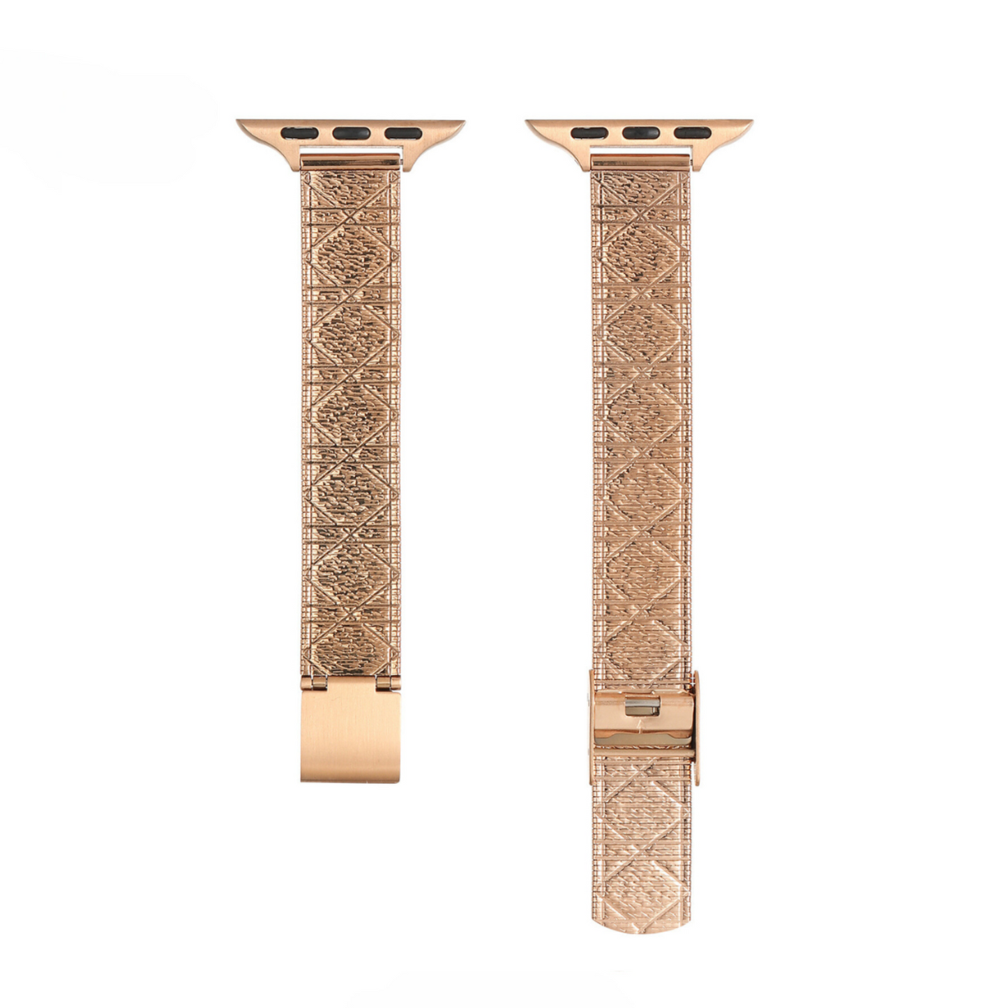Diamond-Textured Stainless Steel Apple Watch Band - Luxury Look, Everyday Comfort