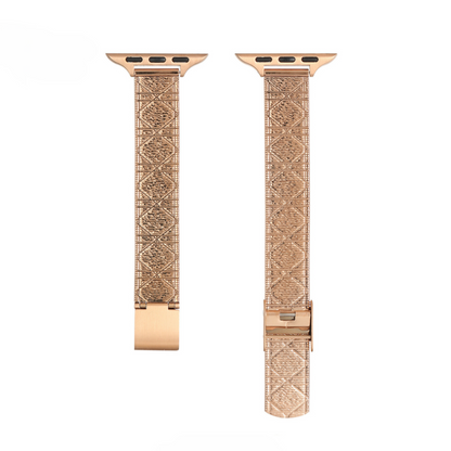 Diamond-Textured Stainless Steel Apple Watch Band - Luxury Look, Everyday Comfort