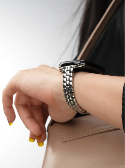 Sleek Rounded-Link Metal Bracelet