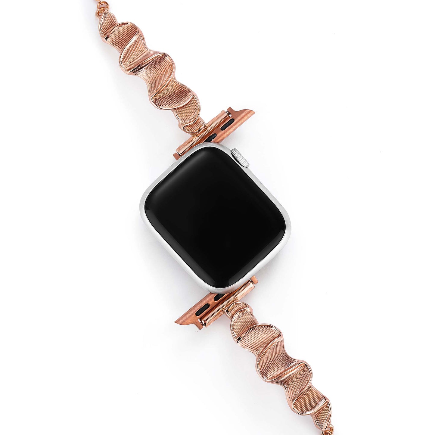 Sleek Wavy Metal Band for Apple Watch – Premium Stainless Steel Bracelet