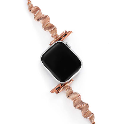 Sleek Wavy Metal Band for Apple Watch – Premium Stainless Steel Bracelet