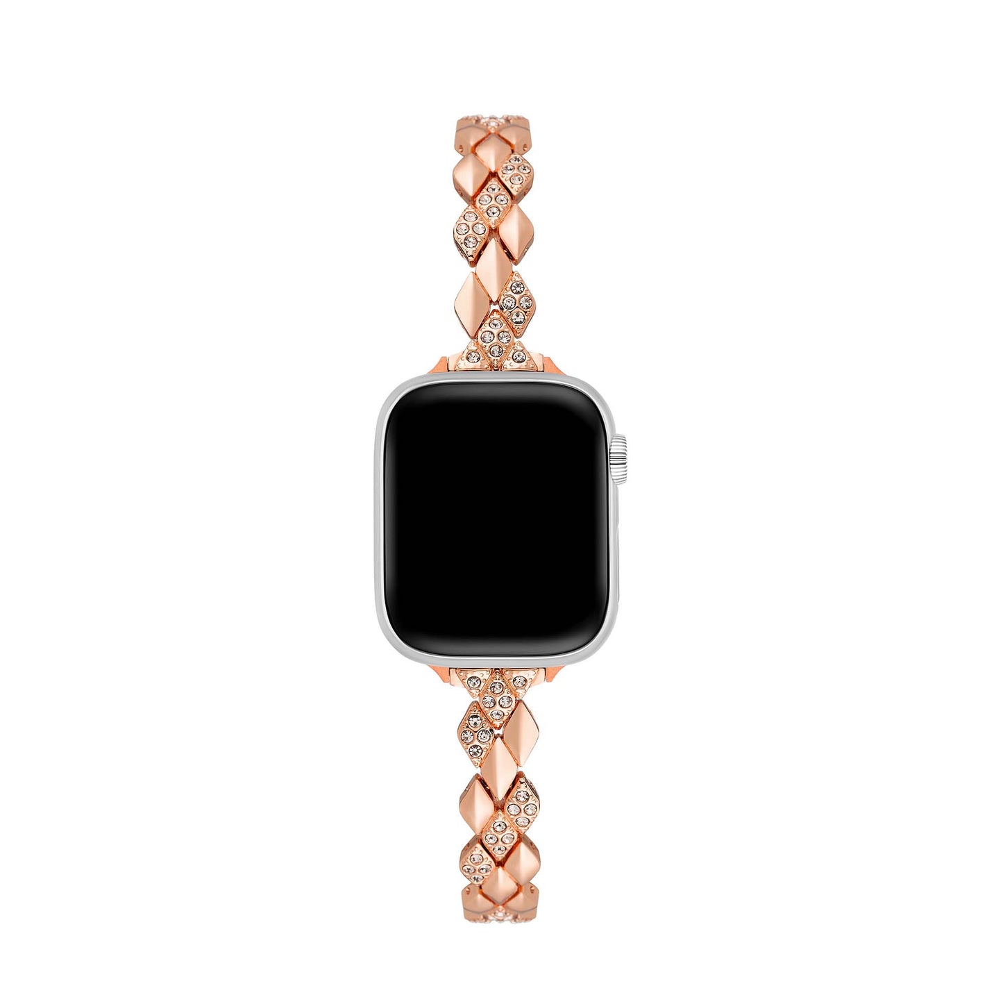 Luxurious Diamond-Accented Metal Watch Band