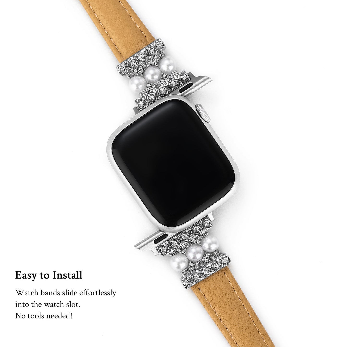 Pearl Touch Leather Watch Band for Apple Watch — Elegant, Comfortable Leather Strap