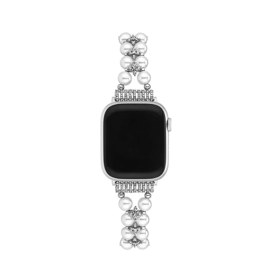 Pearl-Embellished Rhinestone Watch Band for Apple Watch