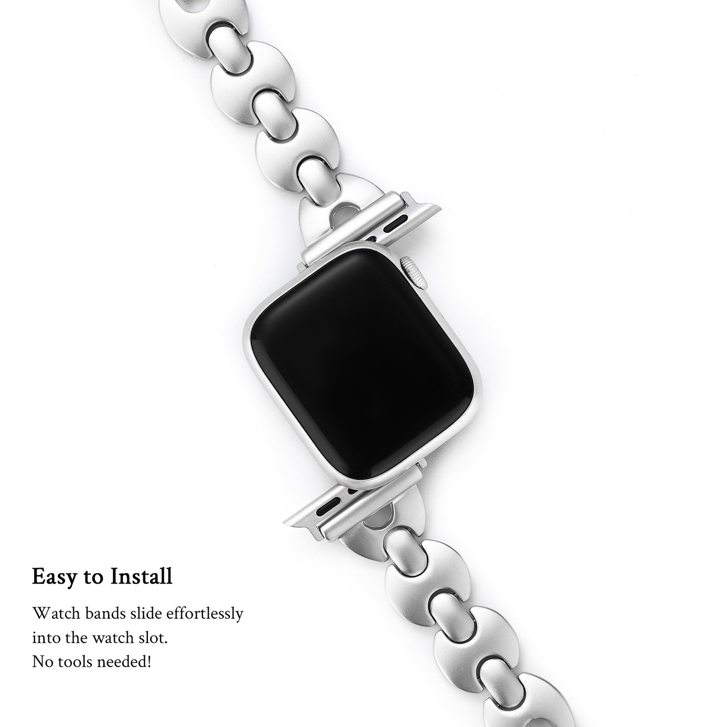Sleek Geometric Metal Watch Band for Apple Watch