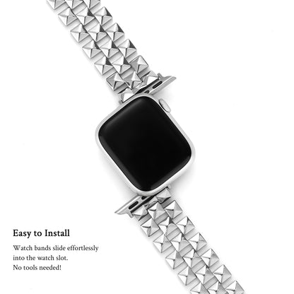 Premium Stainless Steel Diamond-Accent Watch Band