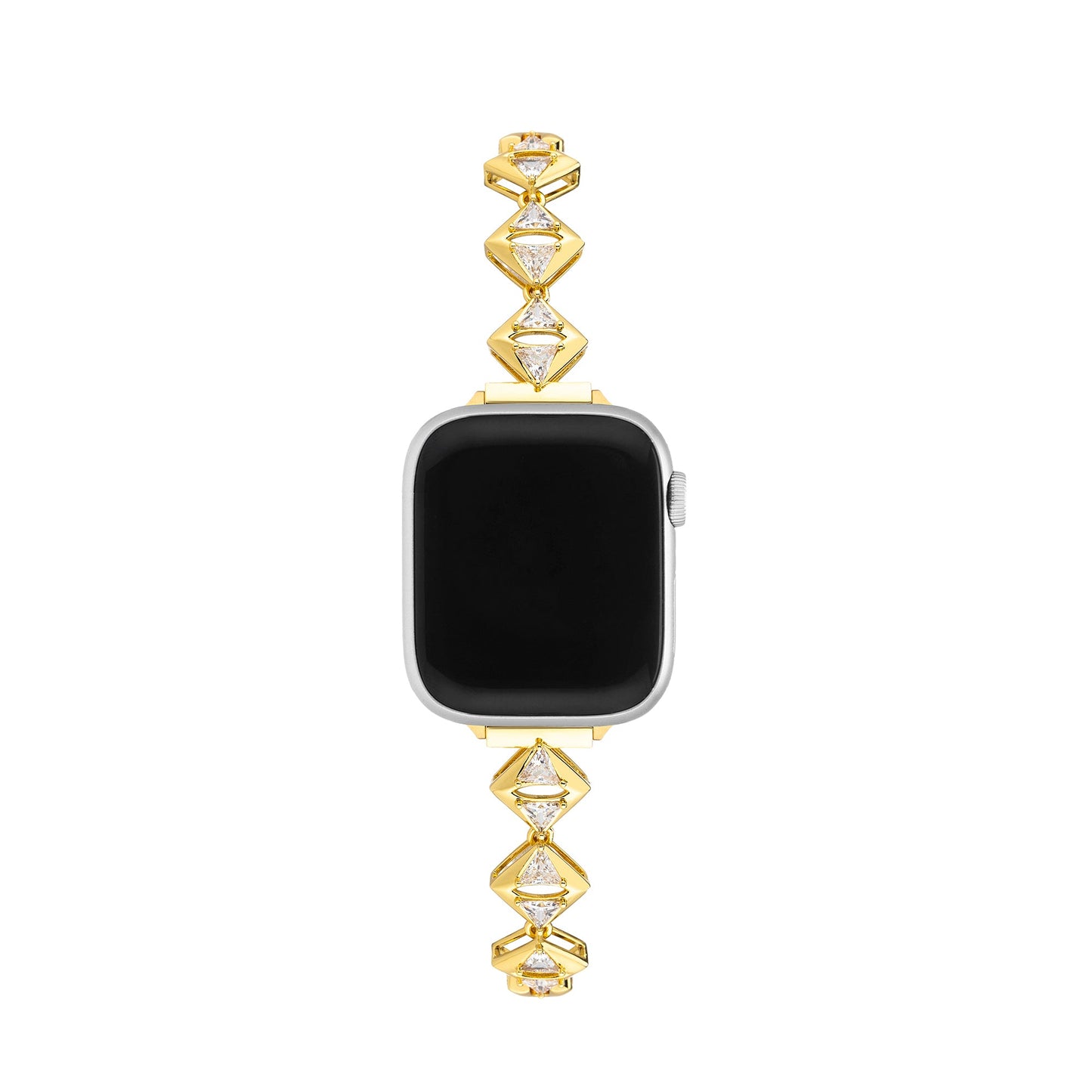 Sparkling Geometric Copper Rhinestone Watch Band