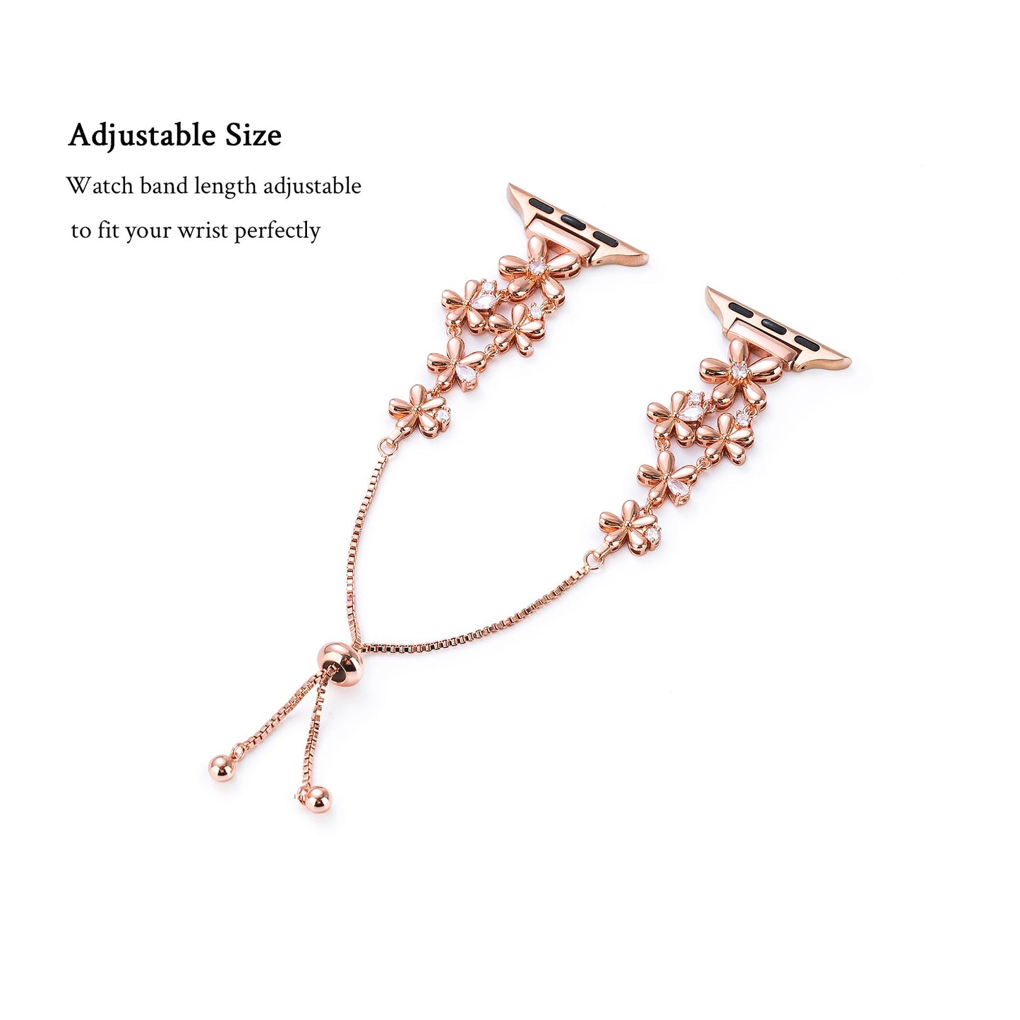 14K Gold & Platinum Plated Floral Copper Watch Band